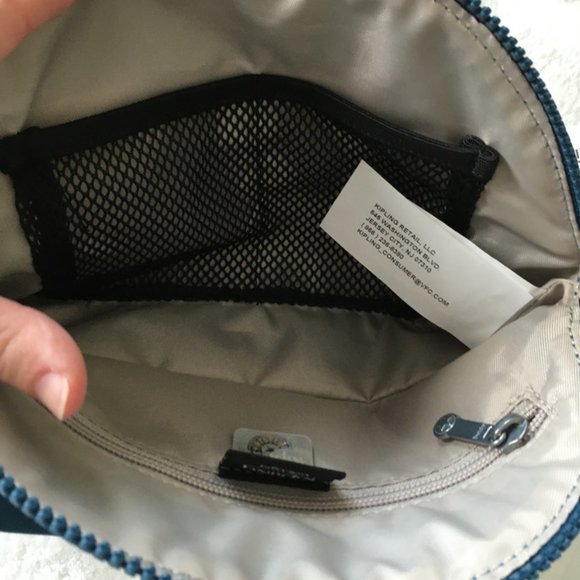 Kipling Zadok Night Teal Tonal Cosmetic Pencil Case Pouch Bag Accessory nwt - Picture 14 of 15